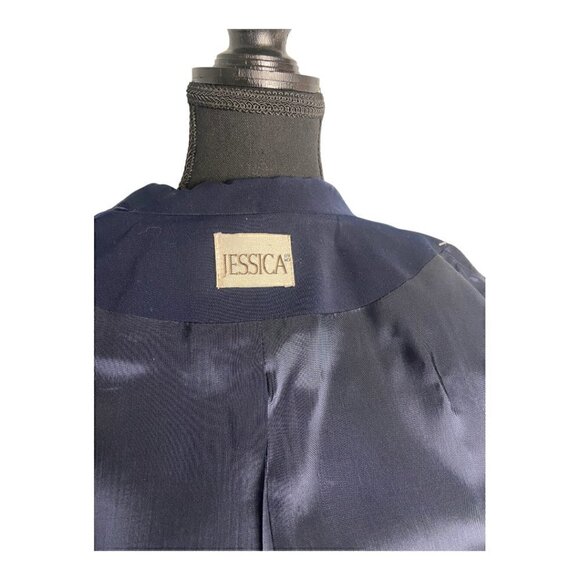 Vintage 90s Womens Classic Navy Blazer Size 4 - Picture 8 of 9